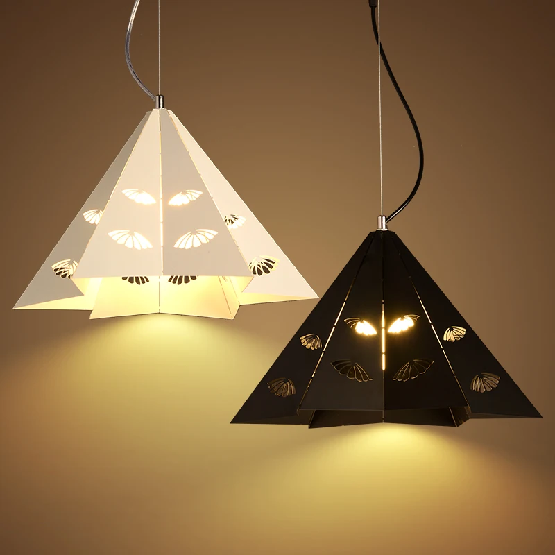 Creative Iron Triangle pendant lights personality bar ...