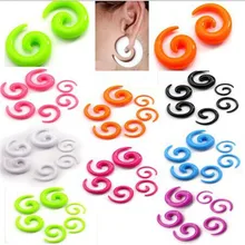 1 шт Панк розовый акриловый Спиральный Конус телесный тоннель ушные носилки расширитель растягивающийся штекер улитка винт пирсинг ювелирные изделия для тела