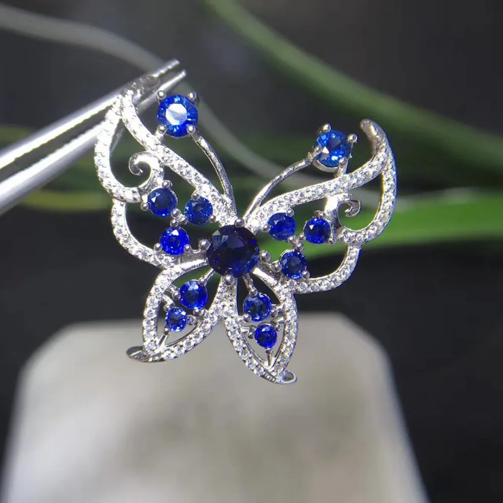 

2017 Collier Qi Xuan_Blue Stone Butterfly Pendant Necklace_Real Blue Necklace_Quality Guaranteed_Manufacturer Directly Sales