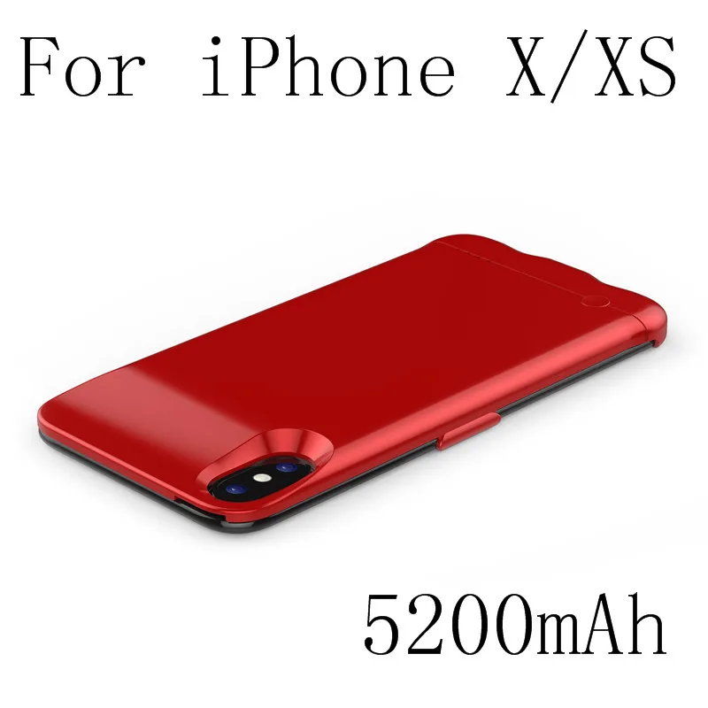 Чехол для зарядного устройства для iPhone XS Max, тонкий внешний чехол для зарядного устройства, чехол для iPhone XR X Xs, чехол для аккумулятора - Color: iXS-Red
