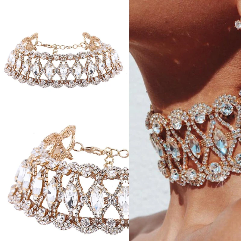Дизайн женское ожерелье-чокер со стразами ожерелье винтажные амулеты массивные Свадебные ювелирные изделия аксессуары Shellhard