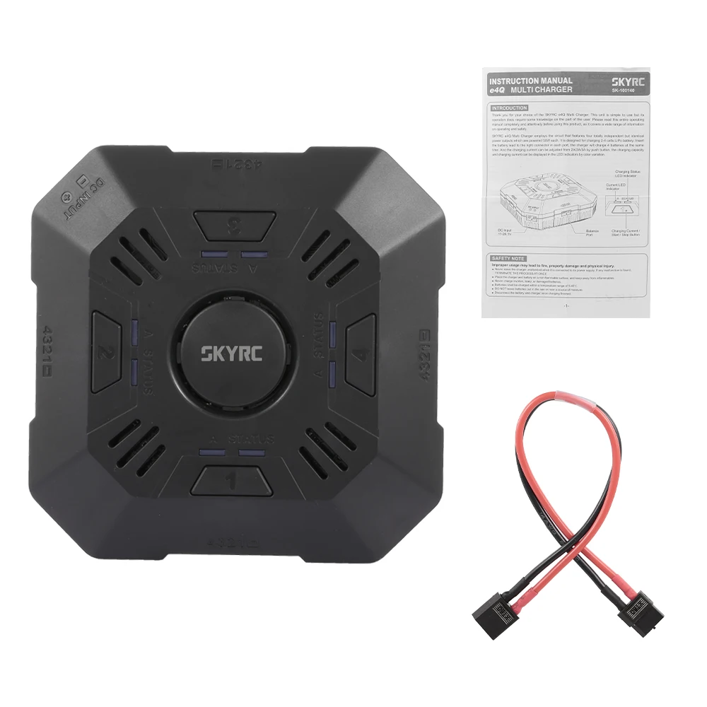 

High Quality E4Q DC Charger 4-Port 2-4S Lipo Battery Smart Balance Charger with XT60 Connector for RC Drone Car Boat Helicopter