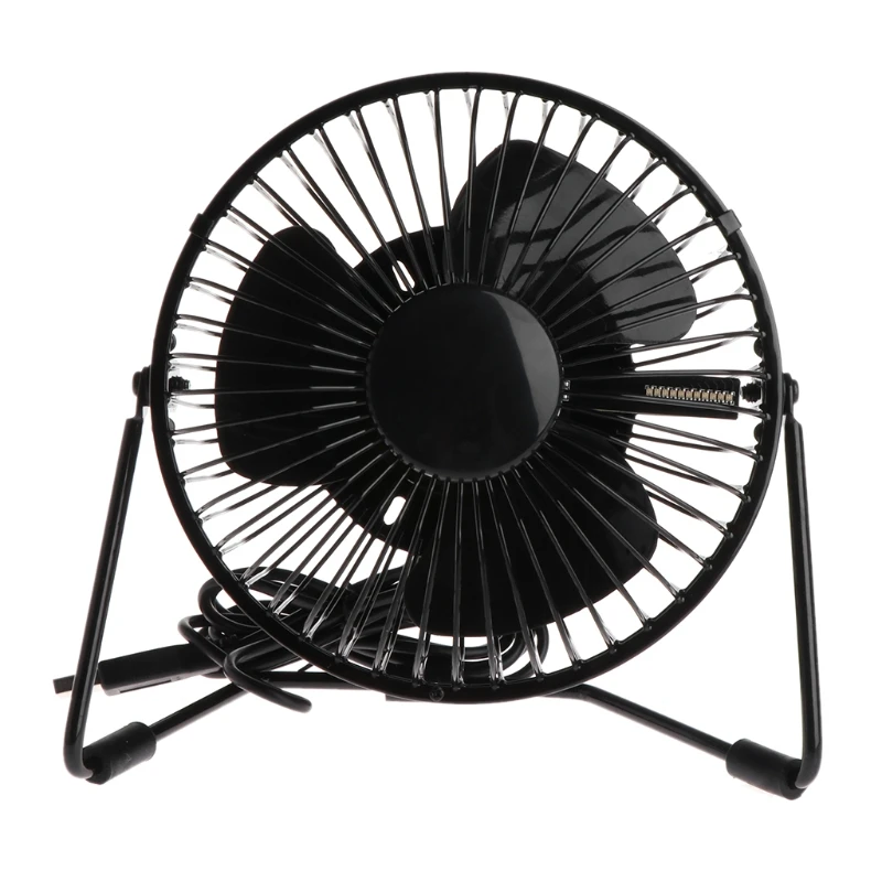 OOTDTY High Quality Desktop USB Fan 360 Rotation LED Light Display RGB