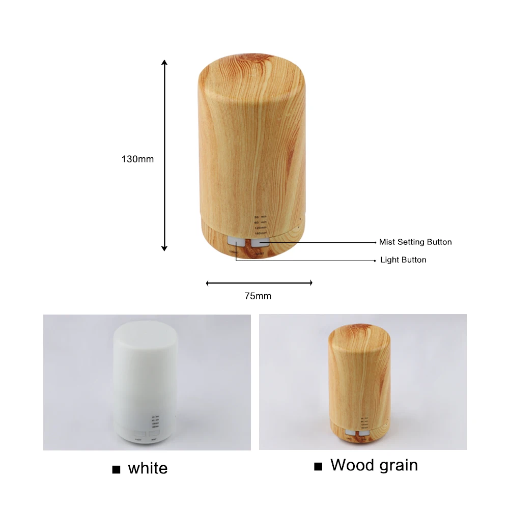 Electric Aroma Essential Oil Diffuser Ultrasonic Air Humidifier Grain Aromatherapy Essential Oil Cool Mist Humidifier