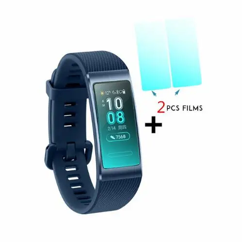 Huawei Band 3 Pro gps Band 3 Смарт-браслет 3 0,95 дюймов трекер для плавания Водонепроницаемый Bluetooth фитнес-трекер сенсорный экран - Цвет: Blue add flim