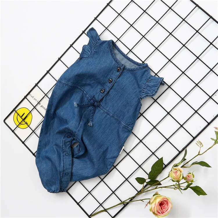 

Toddler Kids Baby Girls Denim Jumpsuit Romper Playsuit Wash Skinny Legs Girls Jeans Denim Overall Summer Clothes long pants