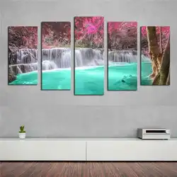 5 панелей (без Рамки) водопад современного дома Декор стены Холсты для рисования Книги по искусству HD печати Холсты для рисования