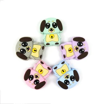 

Lovely Puppy Silicone Beads BPA Free Material For DIY Baby Teething Necklace Accessories Teether Toy Pendant Gifts