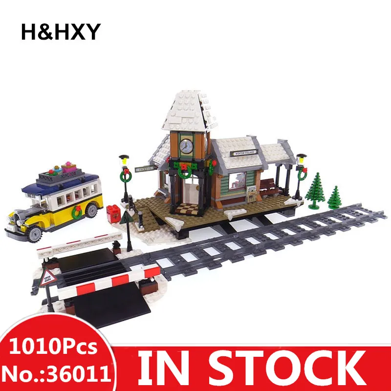 

H&HXY 36011 Genuine 1010Pcs Creative Series The Winter Village Station Lepin Building Blocks Bricks Children Educational Toys