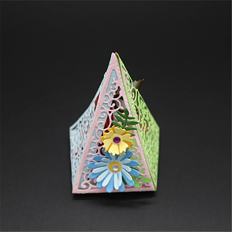 

AZSG Pyramid Triangular box Cutting Dies for DIY Scrapbooking dies Decoretive Embossing Stencial DIY Decoative Card die cutter