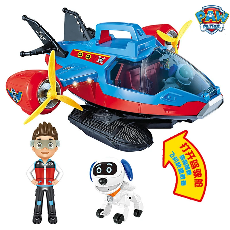 Genuine Paw Patrol Dog Toy patrol Pirate Ship Rescue Aircraft Yacht Ryder Captain Robot Dog Patrulla Canina Action Figures Gift