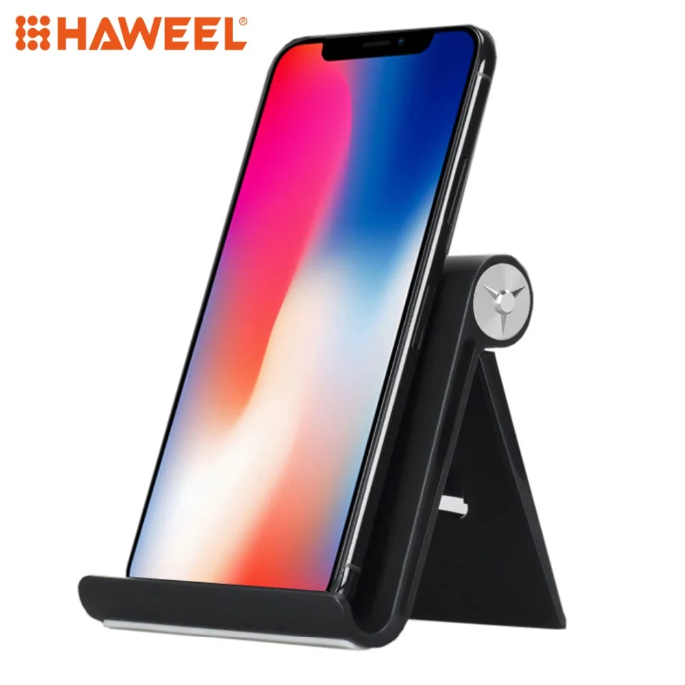 

HAWEEL Phone Holder Universal ABS + Silica Gel Desktop Holder Multi-Angle Desk Stand For 3.5-11 inch Mobile Phone & Tablet