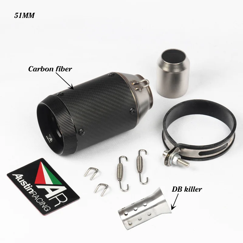 Escape de tubo de escape de motocicleta de 51mm/60mm para el silenciador de escape de carreras de EUA para Z1000 Z750 Z800 para NINJA250 tmax530 KTM ATV