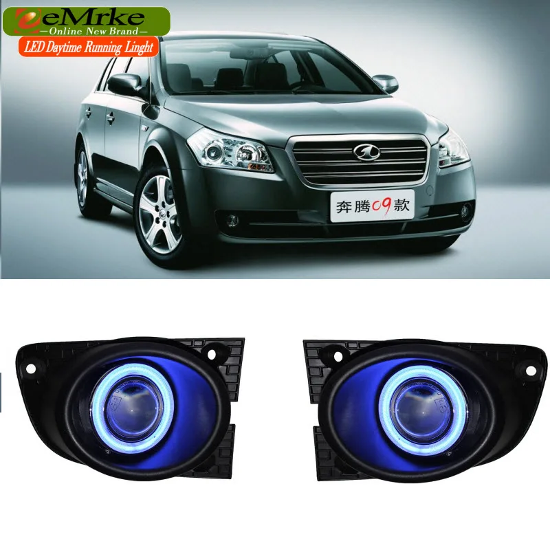 

EEMRKE Car Styling For FAW Besturn B70 COB LED Angel Eye DRL H11 55W Halogen Fog Lights Lamp Daytime Running Light