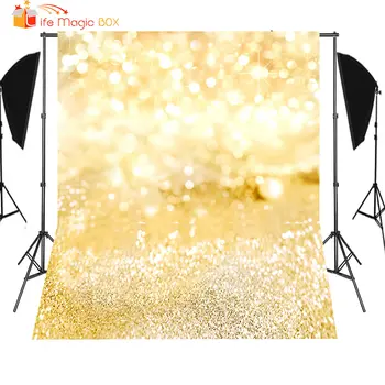 

LIFE MAGIC BOX Studio Backdrop Party Estudio Fotografico Birthday Wedding Photocall All for The Holiday Gold Sparkle Background