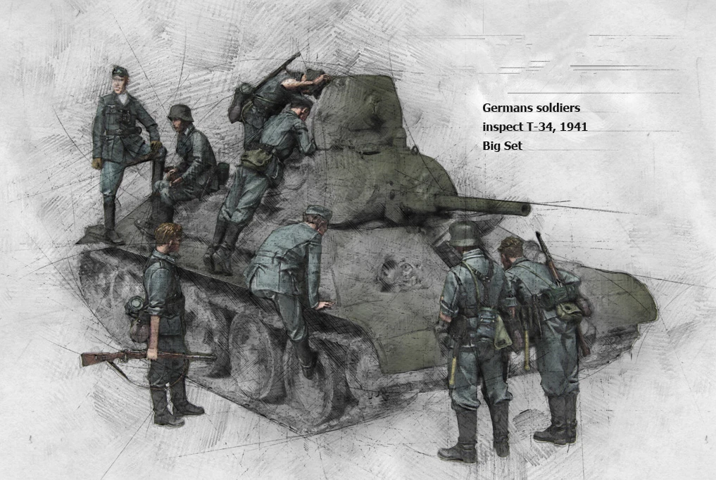 Модель немецких солдат масштаб 1/35 модель из смолы инспектирование GK153