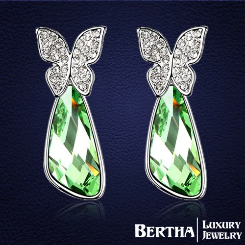 

Christmas Sale Fashion Statement Butterfly Earrings For Women Crystals from Swarovski High Quality Party Wedding Jewelry