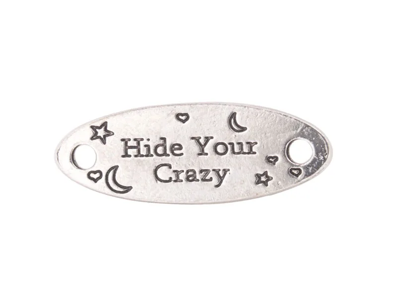 

20PCS Antiqued Silver Color Hide Your Crazy Charms #92255