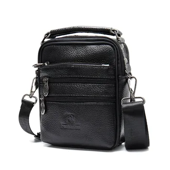 

Men Genuine Leather Small Shoulder Bag Women Handbag Fanny Belt Loop Bags Messenger Waist Pack Classic Multi Zipper Pouch Casual