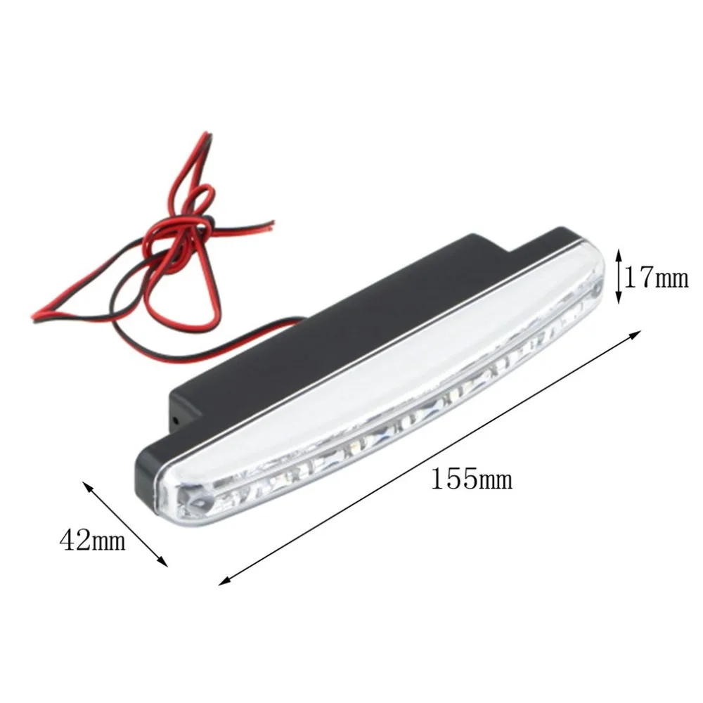 2Pcs Universal Car Daytime Running Lights 8 LED DRL Daylight Kit Super White 12V DC Head Lamp light 2Pcs Universal Car Daytime Running Lights 8 LED DRL Daylight Kit Super White 12V DC Head Lamp light