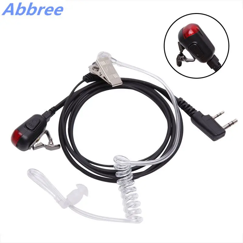 

2-Pin Covert Acoustic Tube Earpiece Headset with Red Light for Kenwood TYT Wouxun Baofeng UV-5R BF-888S GT-3 Walkie Talkie Radio