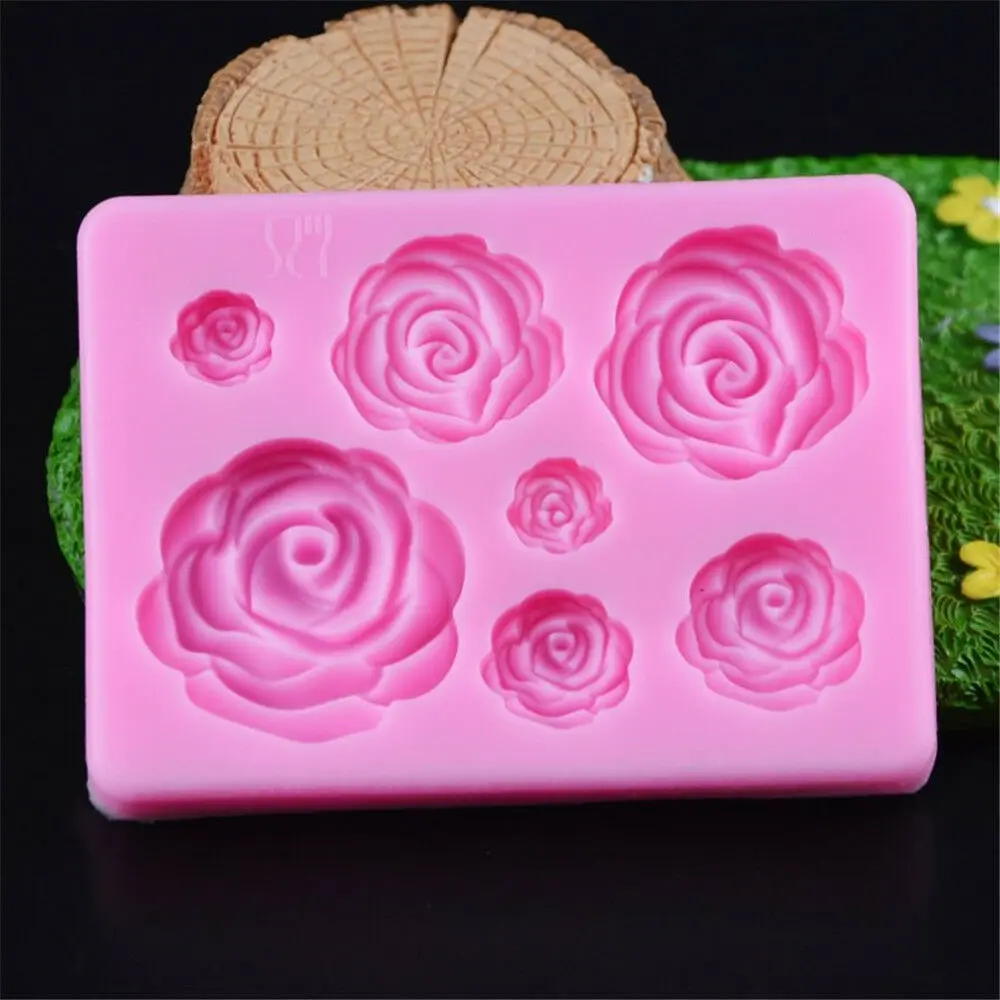 3D Роза Форма для выпечки в виде цветка Форма для урашения тортов формы для шоколада и выпечки