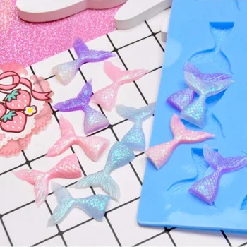 

Aouke 16 hole fish tail silicone mold fondant cake mold chocolate fudge utensils kitchen baking mold L058