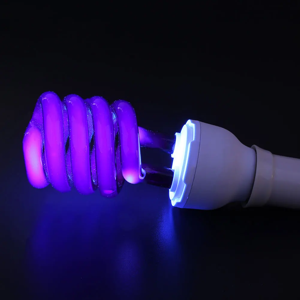 220 V 15-40 Вт ультрафиолетовая лампочка ультрафиолетовая флуоресцентная CFL E27 лампочка спиральные энергосберегающие черный светло-фиолетовая