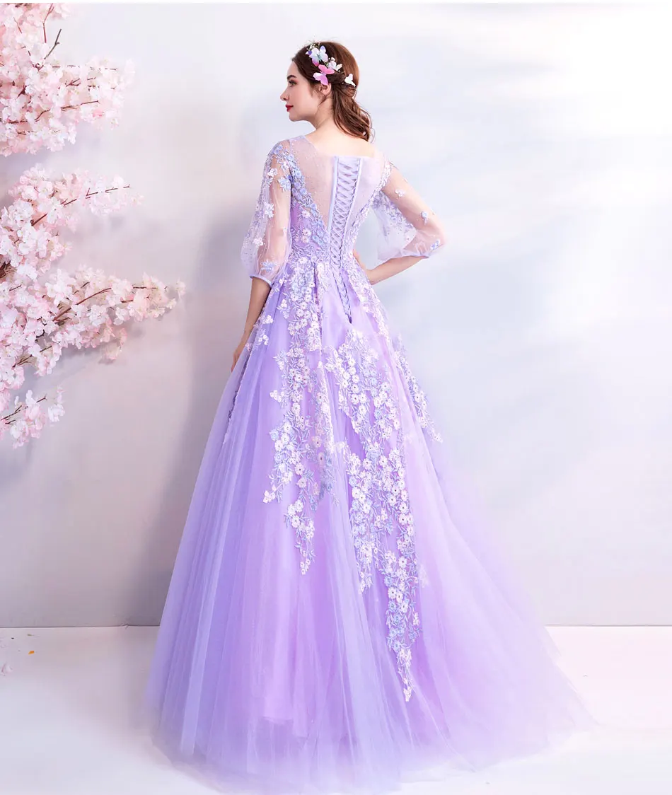 Flower fairy illusion evening dress long embroidery full sleeves Prom gown Junior girls birthday party dress vestido de festa Flower fairy illusion evening dress long embroidery full sleeves Prom gown Junior girls birthday party dress vestido de festa