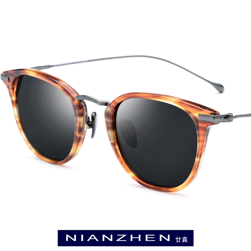 

Titanium Acetate Sunglasses Men 2019 Fashion Polarized Sunglass Brand Designer Vintage Square Sun Glasses for Women Shades 1839