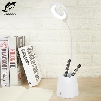 

Geoeon Multifunction LED 3.7V Table Lamp Touch Switch USB Pen Holder Bendable Reading Night Light A38