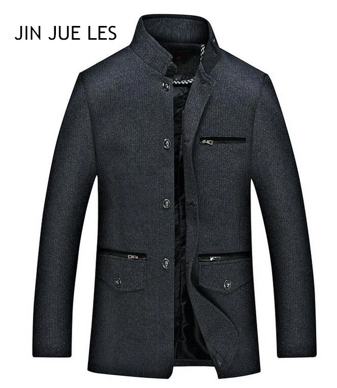 Джин Jue Les 2017 новая осенняя и зимняя куртка среднего возраста куртка мужская повседневная куртка