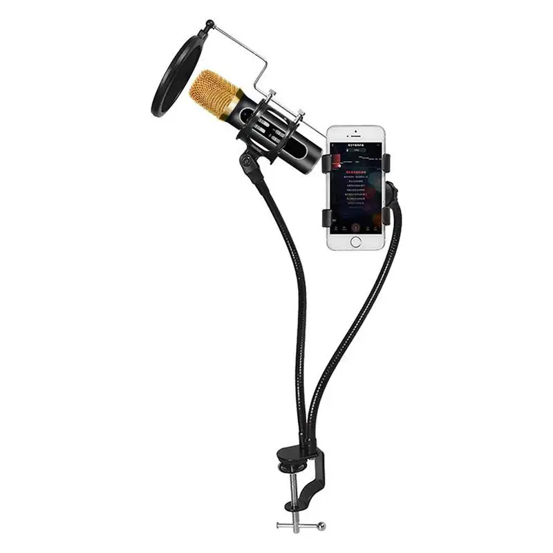 

New-Mobile phone Microphone Stand Pop Filter for PC Recording,Live,Podcasting, Online Chatting, Mini Desktop MIC Stand