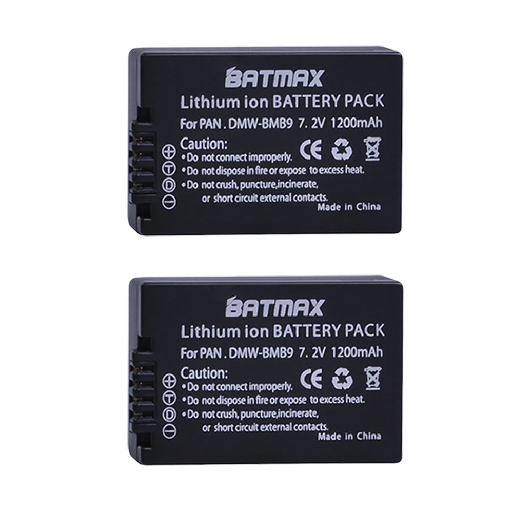 Bateria para Panasonic Bmb9 Bmb9e Dmwbmb9 Lumix Dmc-fz40k Fz45k Fz47k Fz48k Fz60 Fz70 Fz100 Fz150 2 Pçs Dmw-bmb9 Dmw-bmb9e Dmw
