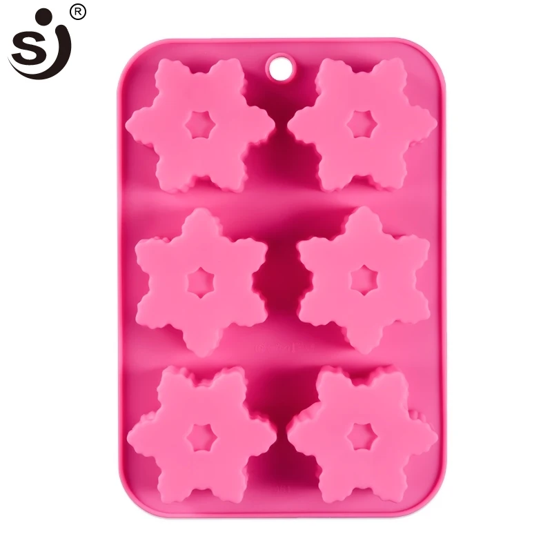 6 Forms Silicone Soap Mold 3d Snowflake Soap Mould For Soap Making Safe Handmade Craft Flowers Bathroom Kitchen Soap Molds
