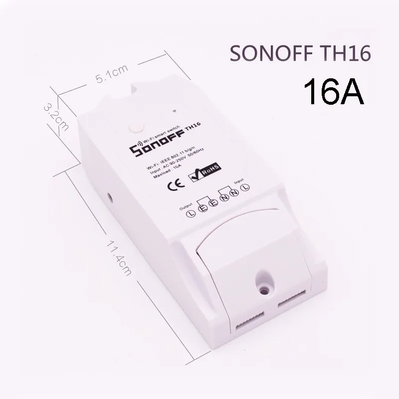 Sonoff TH16A TH10A монитор температуры и влажности DIY таймер Wifi переключатель домашней автоматизации беспроводной пульт дистанционного управления умный переключатель TH16