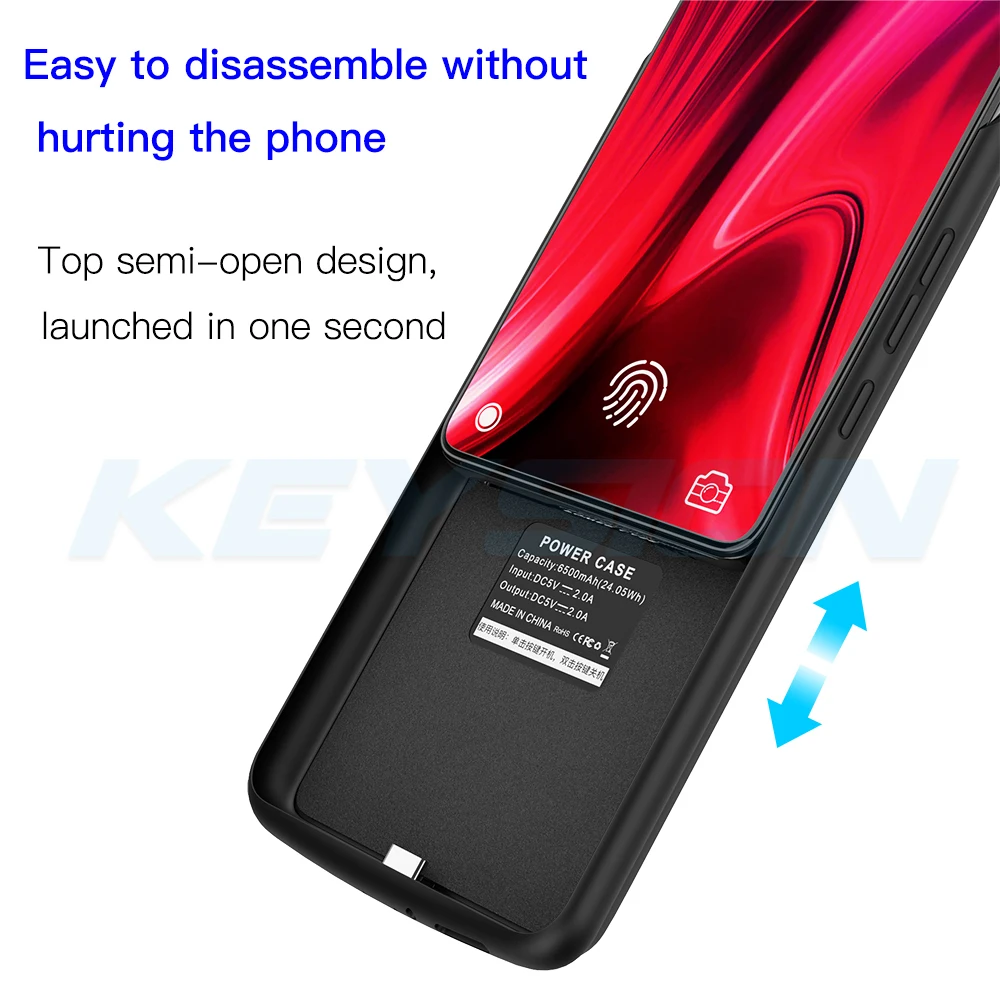 KEYSION 6500 мАч портативный чехол для аккумулятора для Xiaomi mi 9T Pro mi 9 SE A2 аккумулятор внешний аккумулятор чехол для зарядки красный mi K20 Note 7