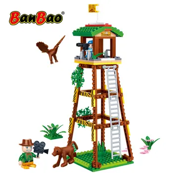 

BanBao Educational Building Bricks Watch Tower National Zoo Animal Blocks Compatible With brand For Kid Children Model Toys 6659