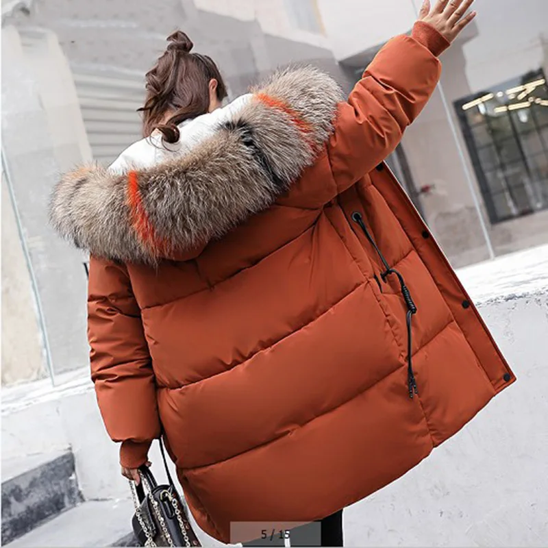 Зимняя женская куртка, новинка, пальто из искусственного меха енота, Женская парка, черная, толстая, с хлопковой подкладкой, Женская S-3XXXL