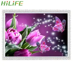 HILIFE Алмазная вышивка наборы DIY Полная Мозаика из стразов цветок для домашнего декора и бабочка бриллиант картина крестиком