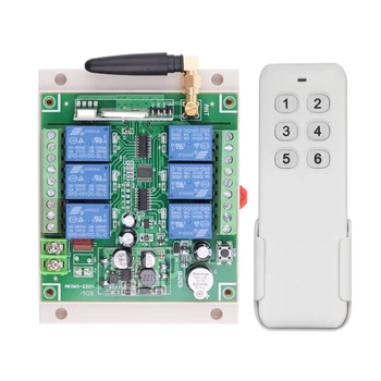 

AK06S New DC 12V 24V 36V 6 Channel 6 CH 10A Relay RF Wireless Remote Control Lighting Switch With 1PCS White Remote Control