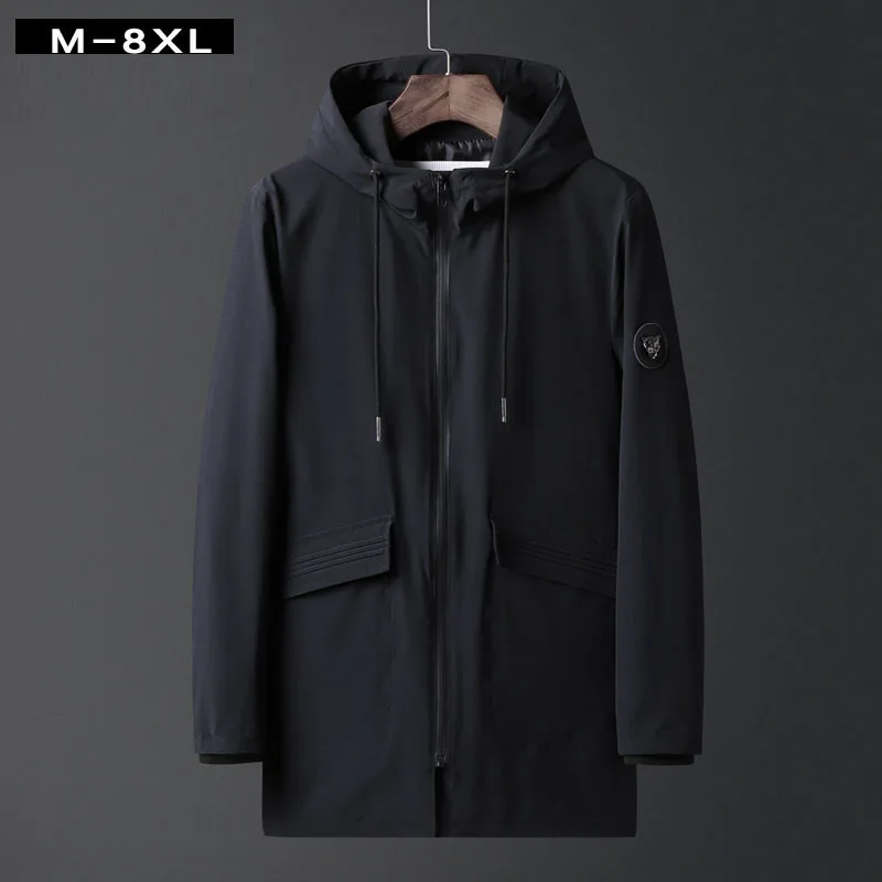 

Plus Size 4XL 5XL 6XL 7XL 8XL Men Fashion Hooded Collar Jacket 75