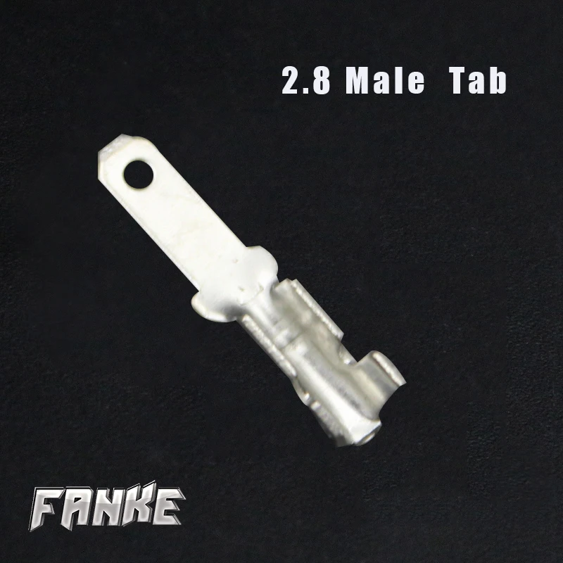 

100pcs/lot Tin-plated 2.8 Male Tab Non-insulated Cold Male Terminal Car Speaker Terminals