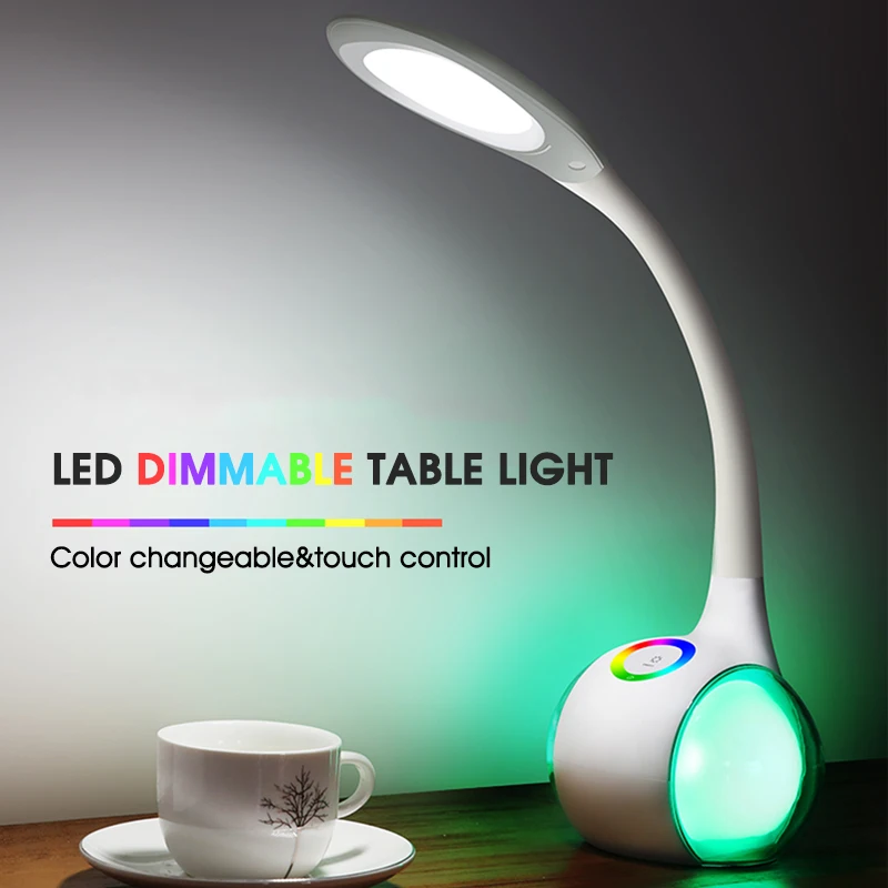 

USB dimmable led desk lamp colorful book reading light Eye-Protection dimmable Flexible Night Light colorful atmosphere light