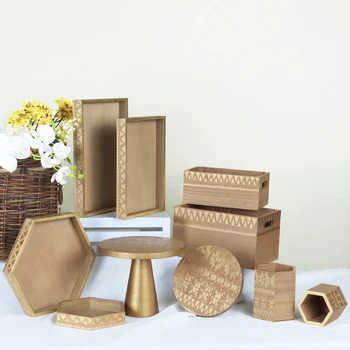 

Wood Cupcake Cake Stand Wedding Dessert Party Display Pedestal Food Biscuits Donuts Pizza Tray Baking Shop Decoration