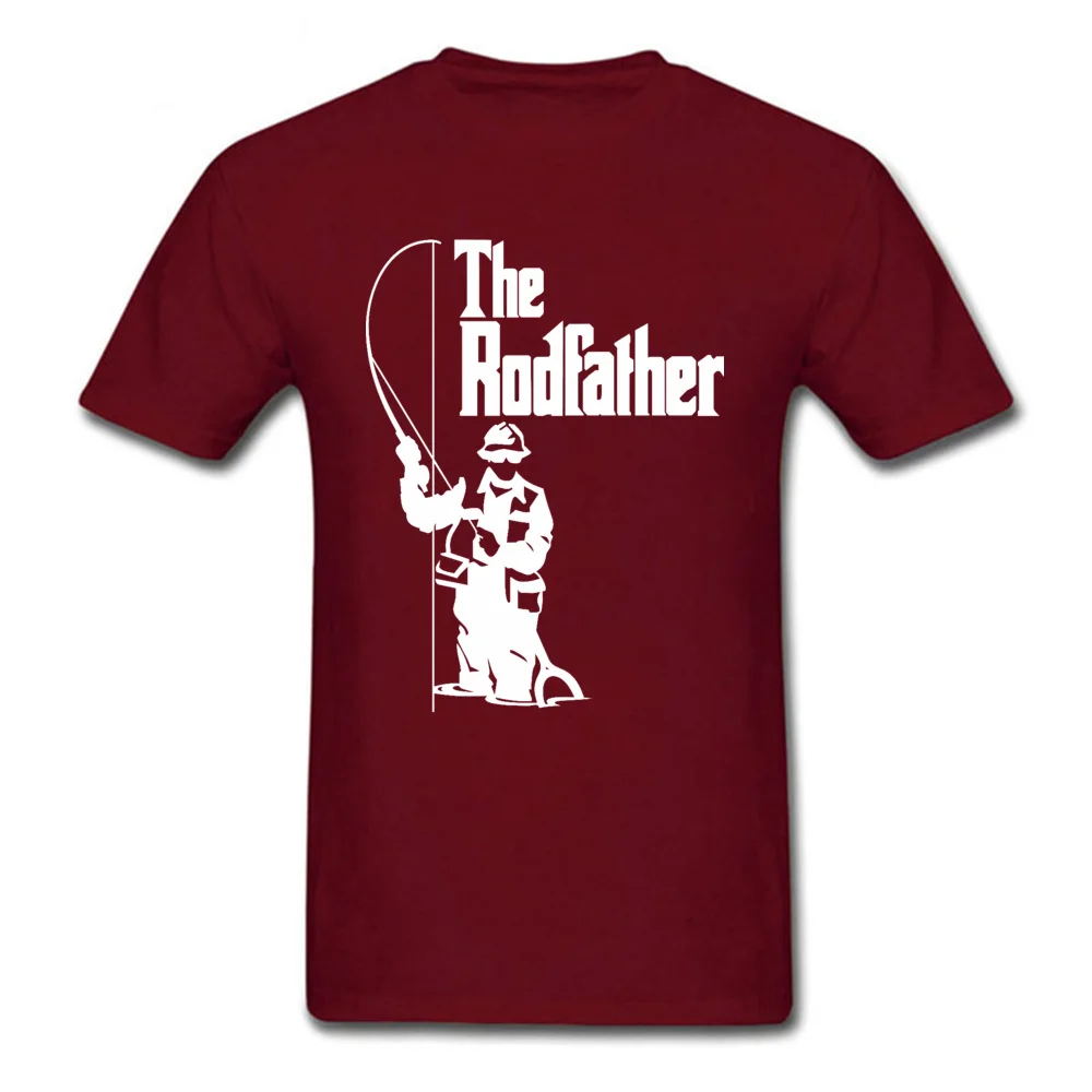 The-Rodfather-Fishinger Summer Tops & Tees for Men Cotton Fabric Father Day Crew Neck Top T-shirts Casual T-Shirt 2018 Newest The-Rodfather-Fishinger maroon