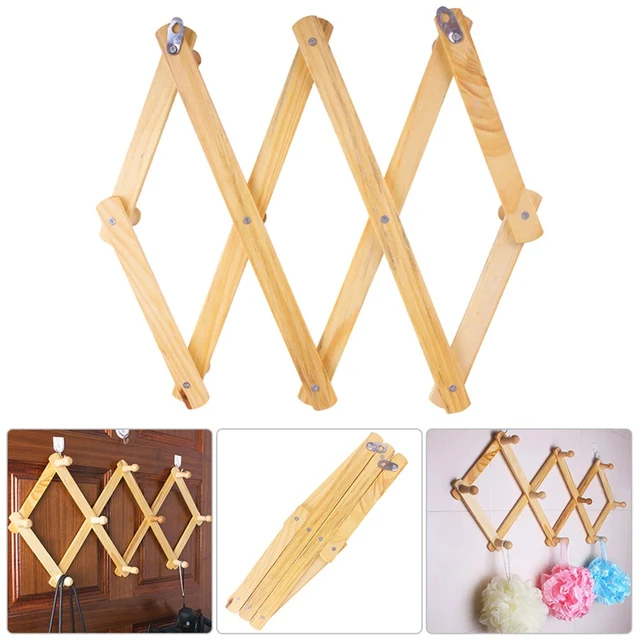 10 Head Wooden Expanding Clothes Hanger Expandable Coat Rack Closet 10 Head Wooden Expanding Clothes Hanger Expandable Coat Rack Closet Wall Hook