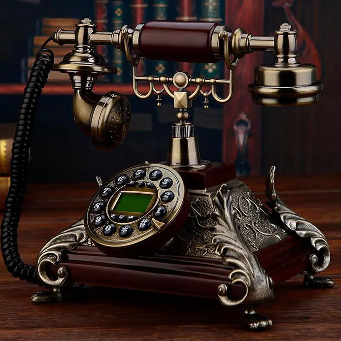 Европейский винтажный квадратный стационарный телефон Антика античный Британский стационарный телефон Telefono Fijo для дома и офиса белый красный - Цвет: Красный