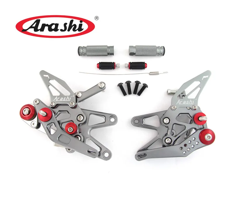 Arashi для TRIUMPH DAYTONA 675 675R 2013- Rider подножки CNC Регулируемые подножки Rearset части 675-R - Цвет: Gray