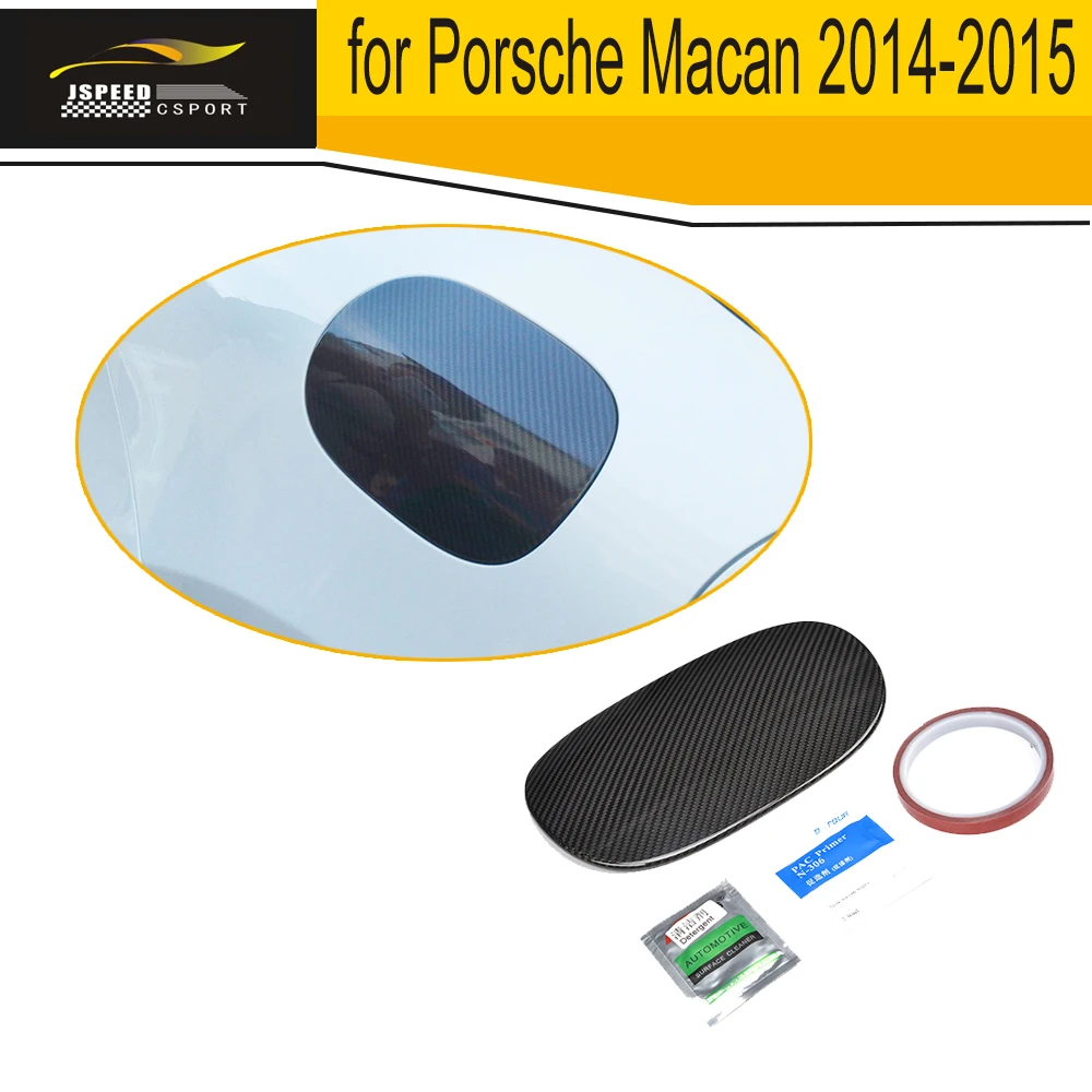 Carbon Fiber Auto Car Oil Fuel Tank Cover Trim Case For Porsche Macan